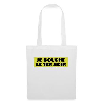 Je Couche le 1er Soir - Sac en tissu - blanc - Devant