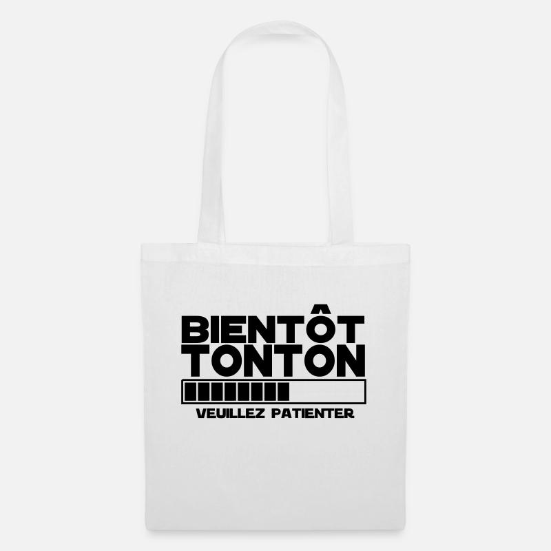 bientôt TONTON - Sac en tissu - blanc