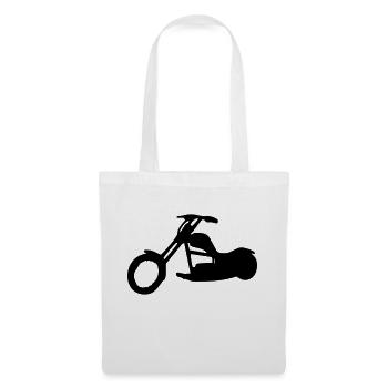 Motorrad - Bike - Chopper - Stoffbeutel - Weiß - Vorne