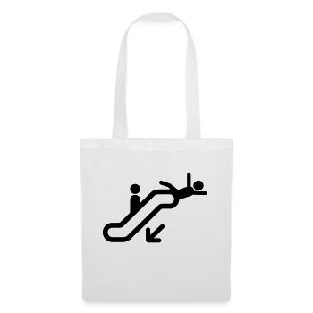 Escalator Cartoon Dessin idée de cadeau faux - Sac en tissu - blanc - Devant