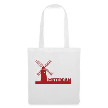 Amsterdam - Hollande - Pays-Bas - Cadeau - Sac en tissu - blanc - Devant