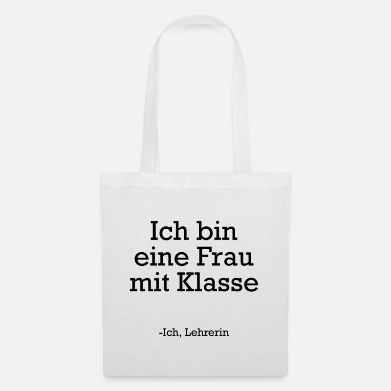 Frau mit Klasse - Lehrerin - Stoffbeutel - Weiß