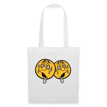2 friends team couple face cartoon cartoon circle ru - Tote Bag - white - Front