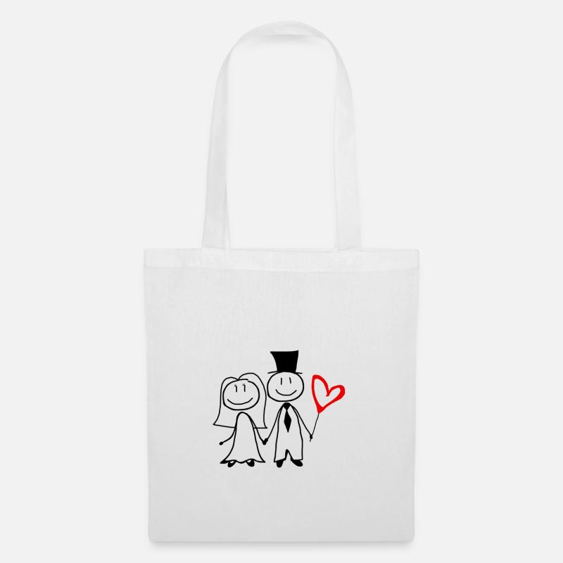 Hochzeitspaar Wedding Junggesellinnenabschied - Stoffbeutel - Weiß