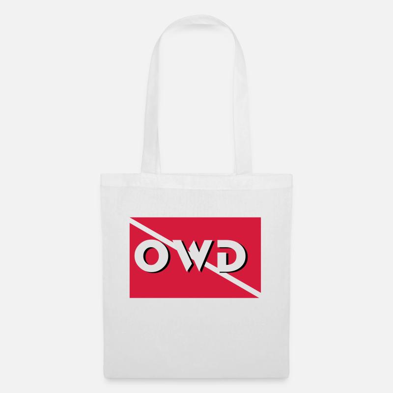 owd diver flag Taucher Tauchen - Stoffbeutel - Weiß