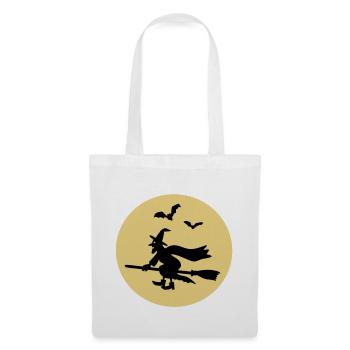 Witch on broom - Tote Bag - white - Front