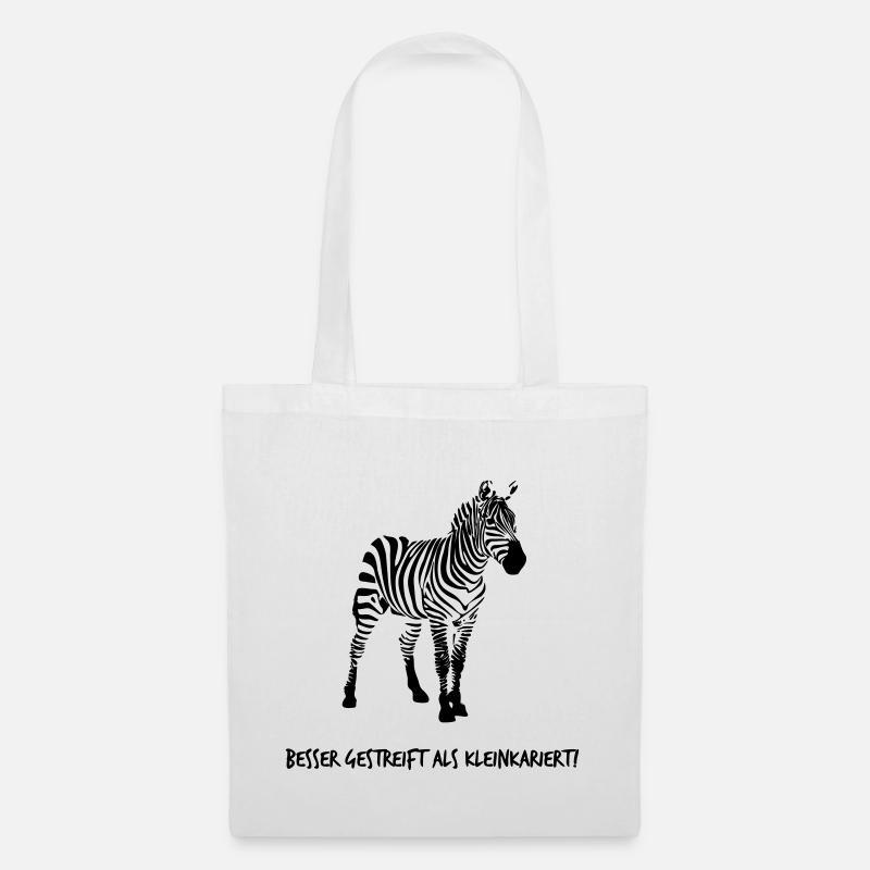 Zebra - Stoffbeutel - Weiß