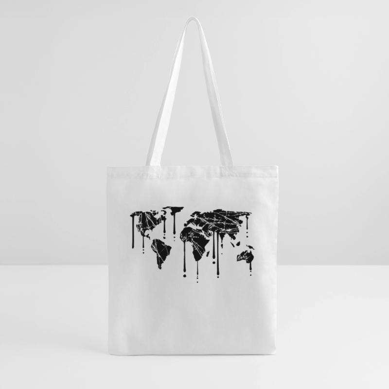 graffiti drops scratch earth globe map cracks p Tote Bag