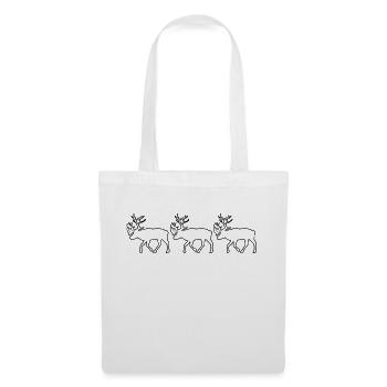 Caribou - Reindeer- xmas - Sac en tissu - blanc - Devant