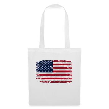 USA Flag - Vintage Look - Stoffbeutel - Weiß - Vorne