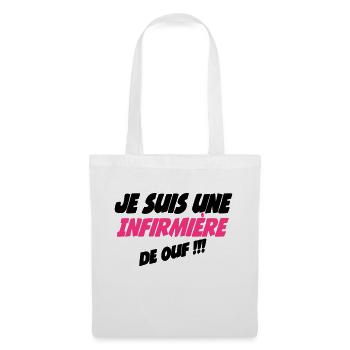 Je suis une infirmière de ouf - Stoffbeutel - Weiß - Vorne