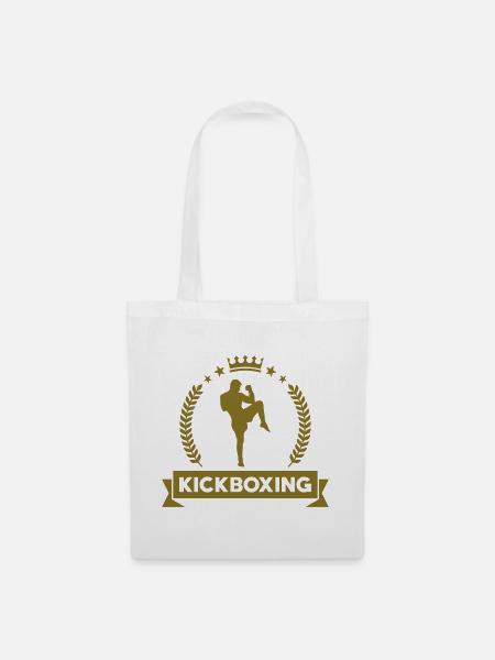 Kickboxen / Kickboxing / Kickboxer / Kick Boxing - Stoffbeutel - Weiß