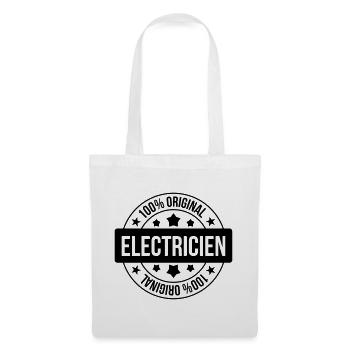 Electricien / Electricité / Travail / Métier / Job - Sac en tissu - blanc - Devant