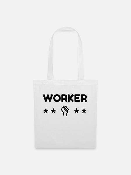 Arbeiter / Fabrik / Arbeit / Job - Stoffbeutel - Weiß