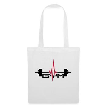 gym texte logo haltérophilie fréquence cardiaque f - Sac en tissu - blanc - Devant