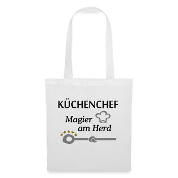 Küchenchef am Herd * Chefkoch Sternekoch Koch - Stoffbeutel - Weiß - Vorne