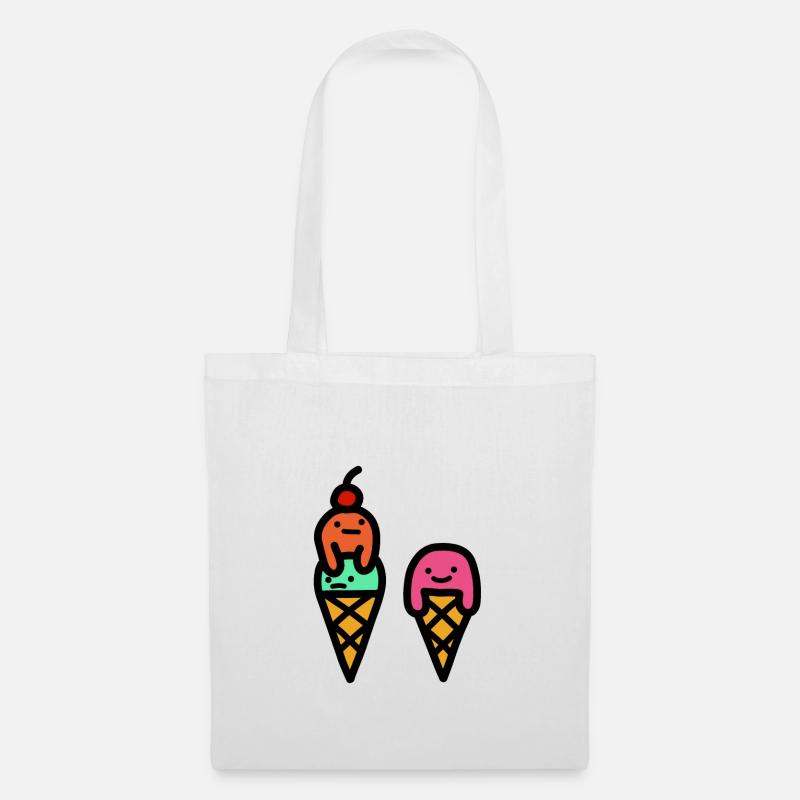 Eis Eiscreme Sommer Minimalistisch - Stoffbeutel - Weiß
