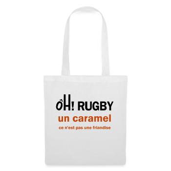 rugby caramel - Sac en tissu - blanc - Devant