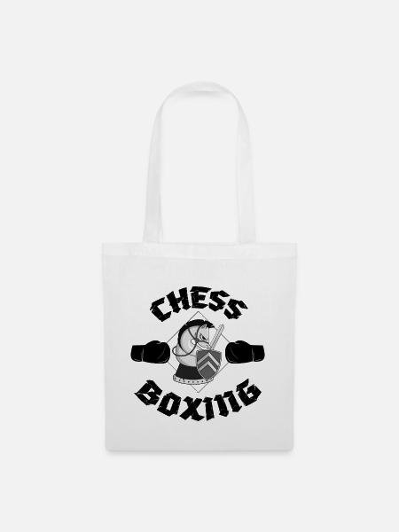 Schachboxen Boxer Schach Geschenkidee Boxen - Stoffbeutel - Weiß