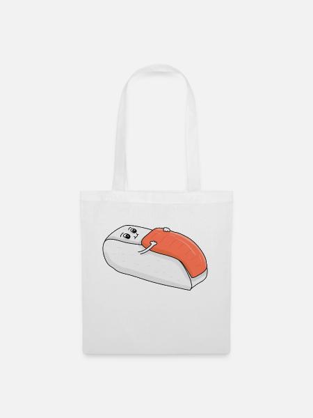 Schlafendes Sushi - Stoffbeutel - Weiß