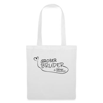 Großer Bruder und kleiner Bruder - Stoffbeutel - Weiß - Vorne