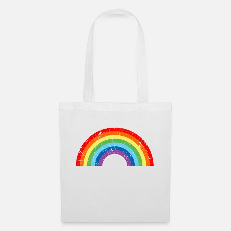 Regenbogen LGBTQ+ Pride Month stolz Rainbow - Stoffbeutel - Weiß