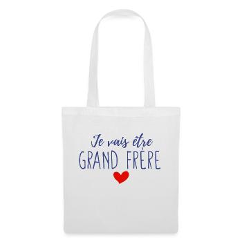 Je vais être grand frère - Sac en tissu - blanc - Devant