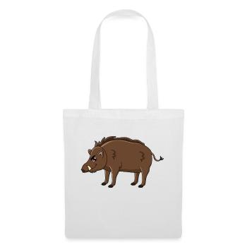 Sanglier - Sac en tissu - blanc - Devant