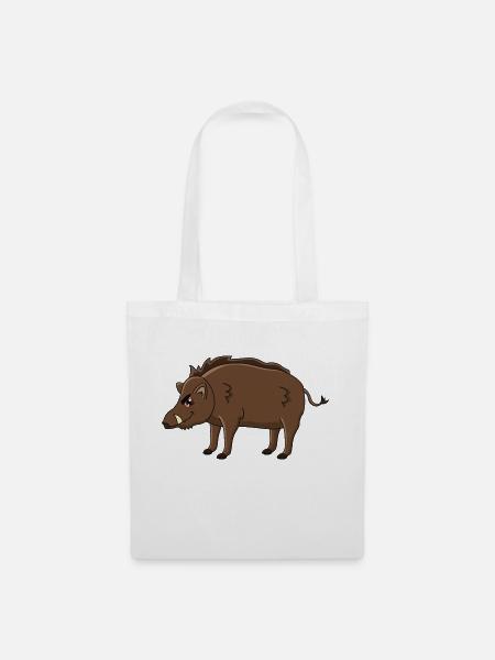 Wildschwein - Stoffbeutel - Weiß