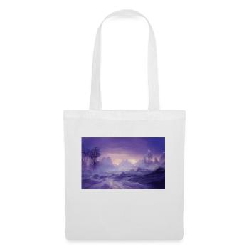 Paysage fantastique violet magique avec des montagnes - Sac en tissu - blanc - Devant