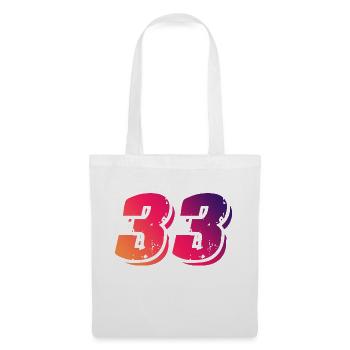 33 Zahl Symbol - Stoffbeutel - Weiß - Vorne