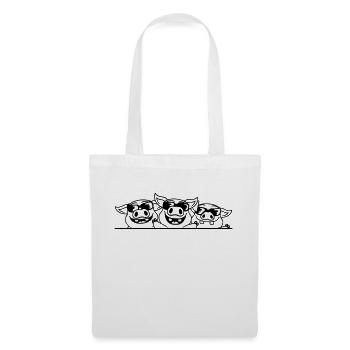 Funny Pig Crew Sunglasses - Tote Bag - white - Front