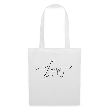 love logo, grafikshirt, trends, minimalistic,basic - Stoffbeutel - Weiß - Vorne
