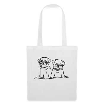 For dog lovers: two young Pugs - Tote Bag - white - Front