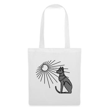 Ägyptisches Katzen Design - Stoffbeutel - Weiß - Vorne