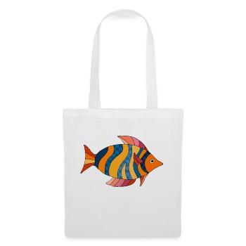 Poisson - Sac en tissu - blanc - Devant