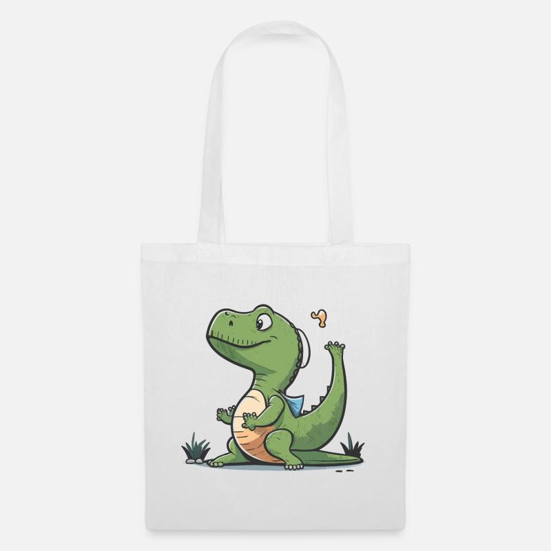 Flexibler T-Rex - Stoffbeutel - Weiß