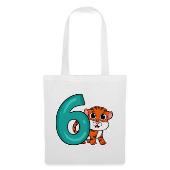 6 Birthday 6 years old with animal motif - six - Tote Bag - white - Front