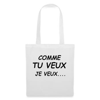 COMME TU VEUX - Sac en tissu - blanc - Devant