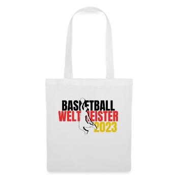 Basketball WM 2023 Fan-Shirt Weltmeister - Stoffbeutel - Weiß - Vorne