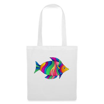 Poisson - Sac en tissu - blanc - Devant