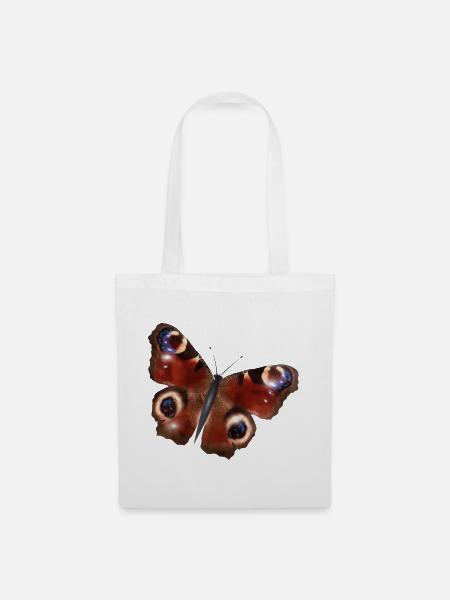 wunderschöne Tagpfauenauge Schmetterling - Stoffbeutel - Weiß