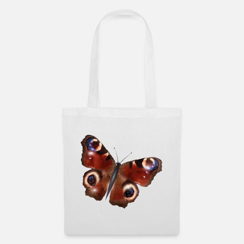 wunderschöne Tagpfauenauge Schmetterling - Stoffbeutel - Weiß