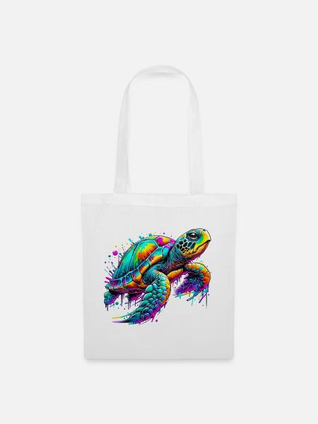 Schildkröte - Stoffbeutel - Weiß