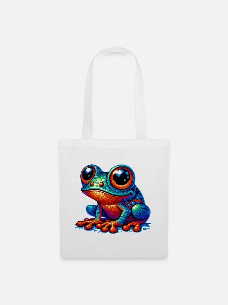 Frosch - Stoffbeutel - Weiß