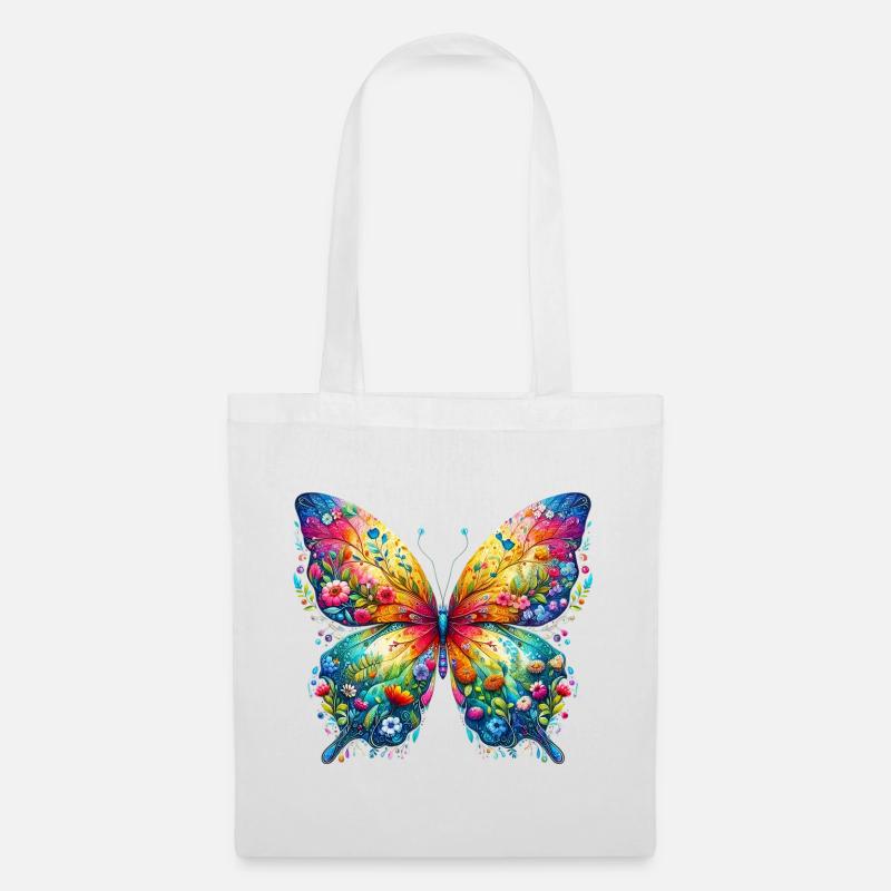 Schmetterling - Stoffbeutel - Weiß