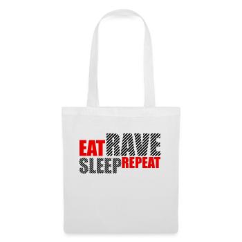 Manger dormir rave répéter nourriture sommeil corbeau disant - Sac en tissu - blanc - Devant