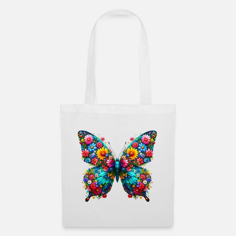 Papillon - Sac en tissu - blanc