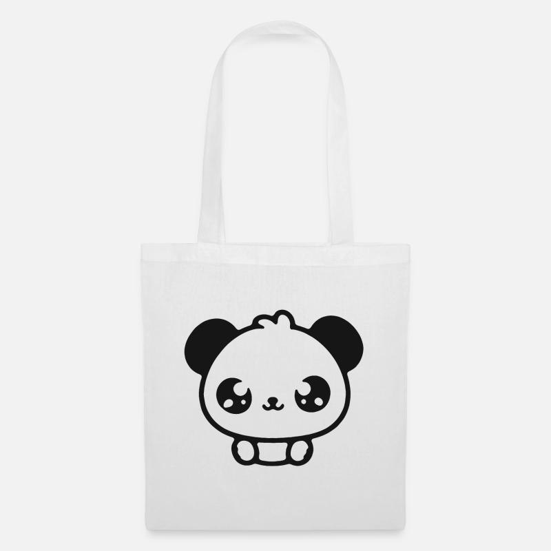 Cuddly Panda Head Illustration - Tote Bag - white