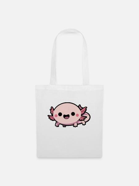 Süßer Chibi Axolotl - Stoffbeutel - Weiß